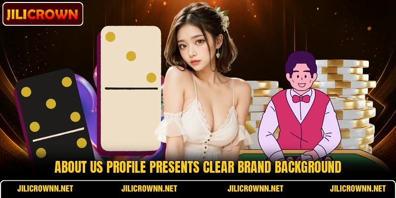 About us profile presents clear brand background About us profile presents clear brand background