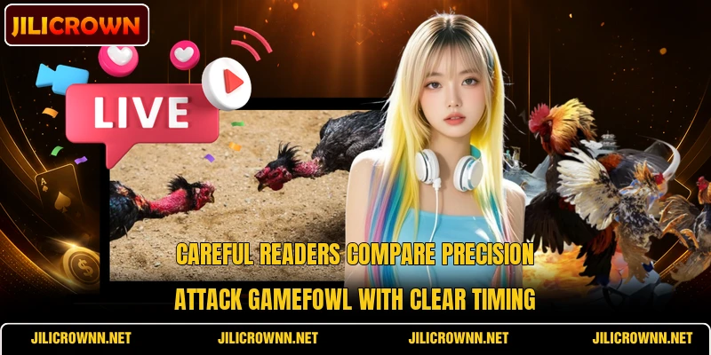 Careful readers compare Precision attack gamefowl with clear timing