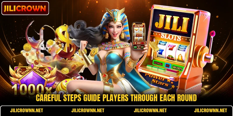 Careful steps guide players through each round Careful steps guide players through each round