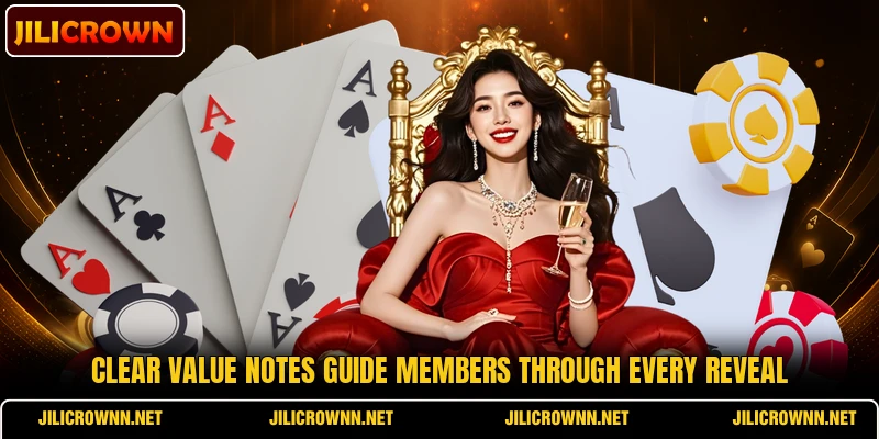 Clear value notes guide members through every reveal Clear value notes guide members through every reveal