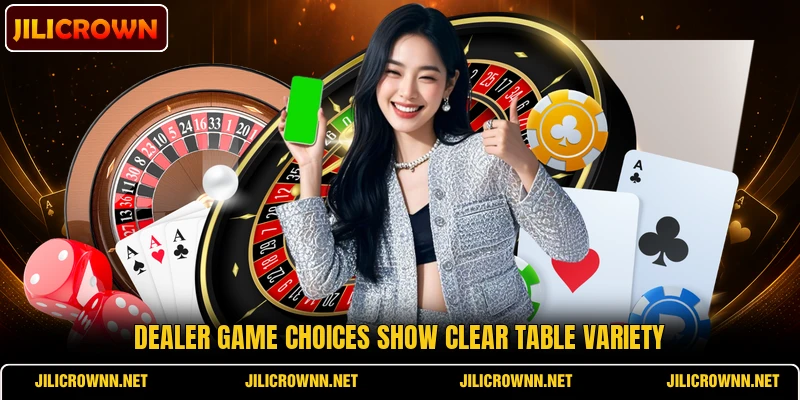 Dealer game choices show clear table variety Dealer game choices show clear table variety