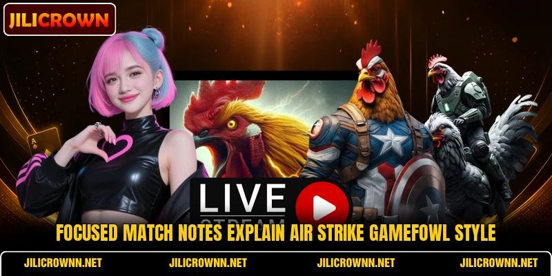 Focused match notes explain Air strike gamefowl style Focused match notes explain Air strike gamefowl style