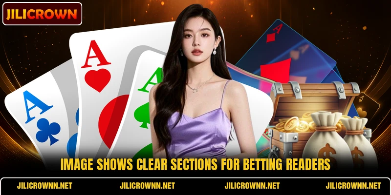 Image shows clear sections for betting readers
