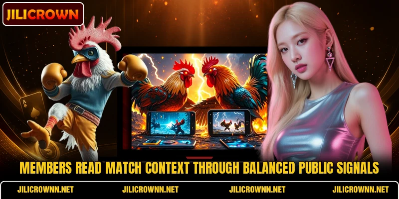 Members read match context through balanced public signals Members read match context through balanced public signals