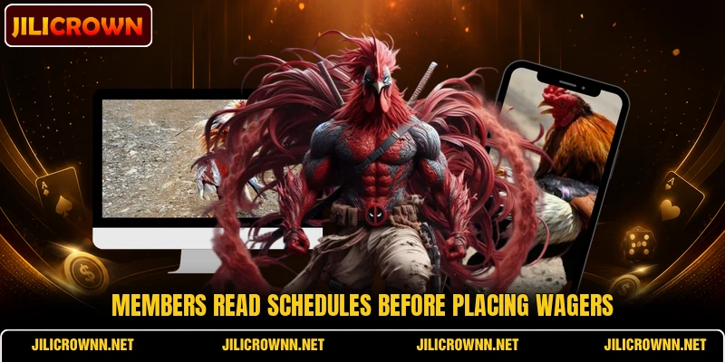Members read schedules before placing wagers Members read schedules before placing wagers