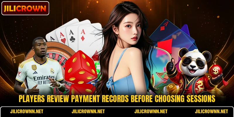 Players review payment records before choosing sessions Players review payment records before choosing sessions
