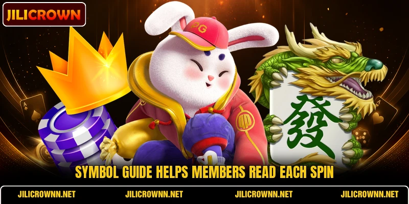 Symbol guide helps members read each spin Symbol guide helps members read each spin